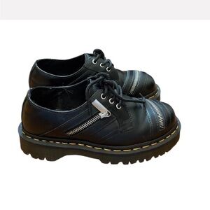 Dr. Martens Black Platform Shoes with Zipper